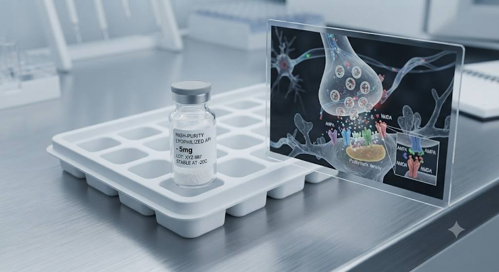 Dihexa peptide research vial for HGF c-Met synaptogenesis protocols⁠
